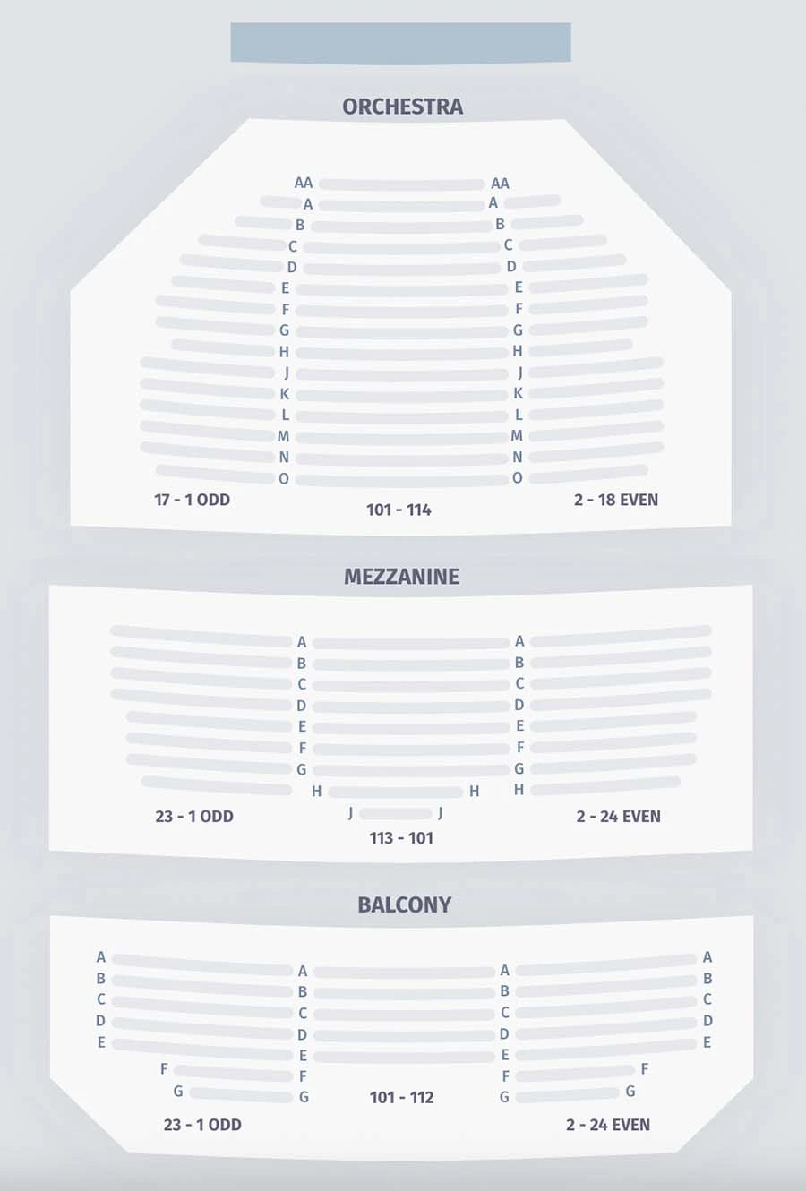 Lyceum Theatre  seating plan