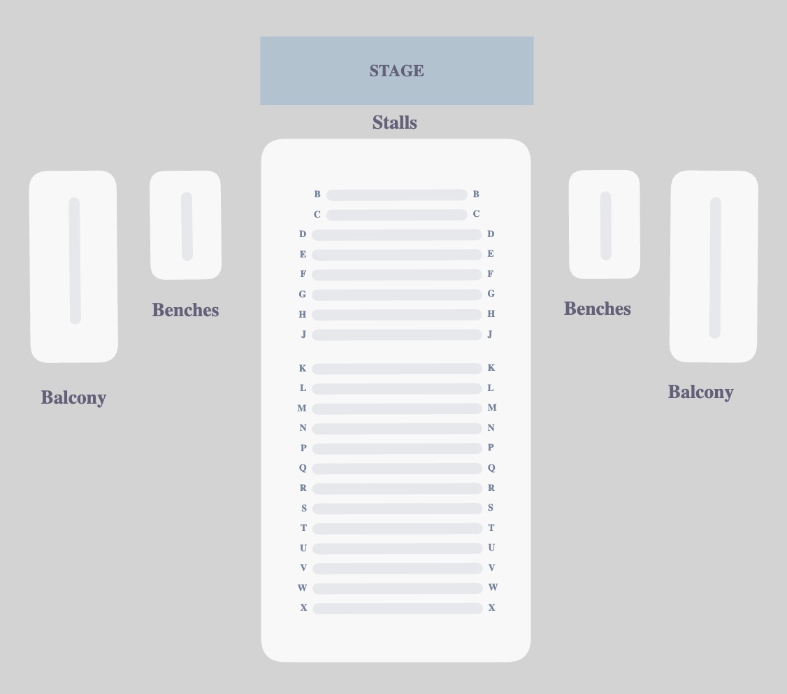 Seating plan for Mrs President at Charing Cross Theatre