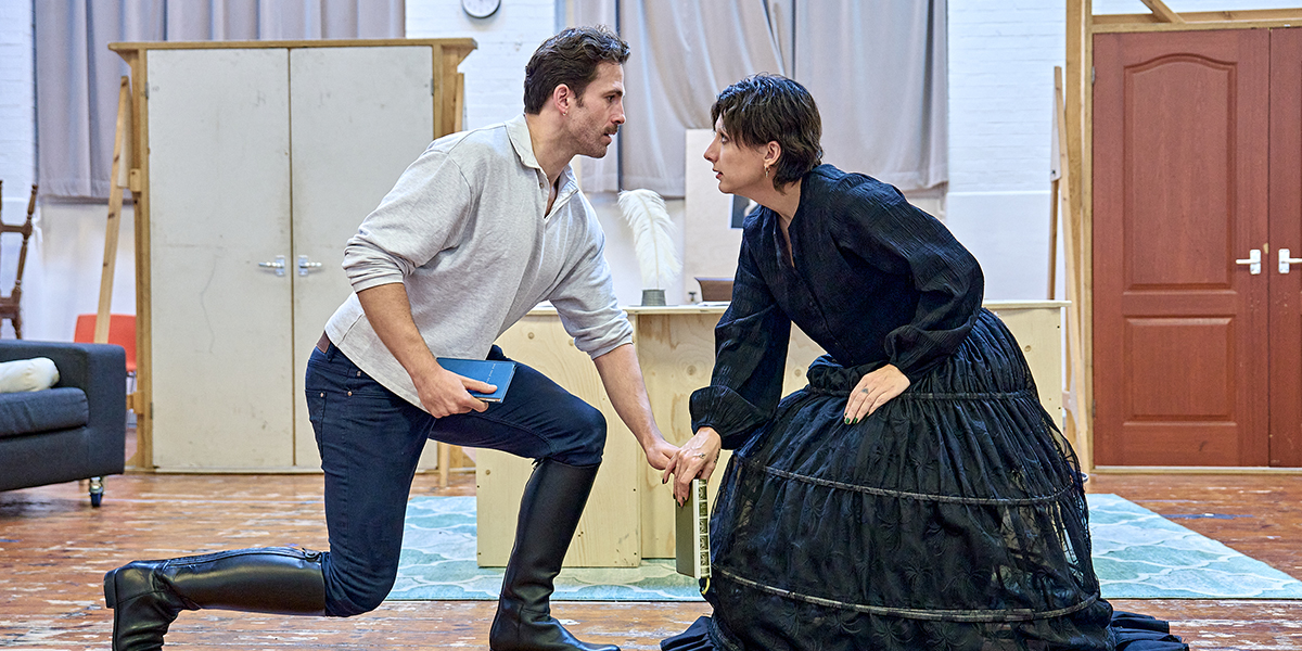 OH, MARY! 1200 LT Rehearsals. Dino Fetscher and Mason Alexander Park. Photo Manuel Harlan