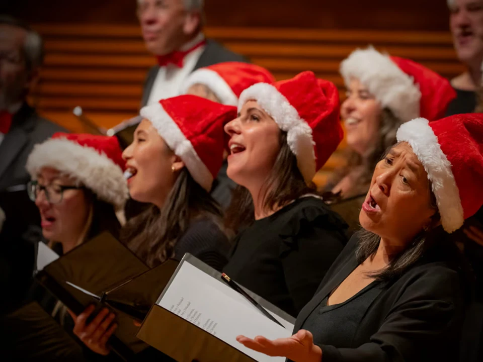 Production shot of Holiday Sing-Along Deck the Hall Holiday Concerts in Los Angeles.