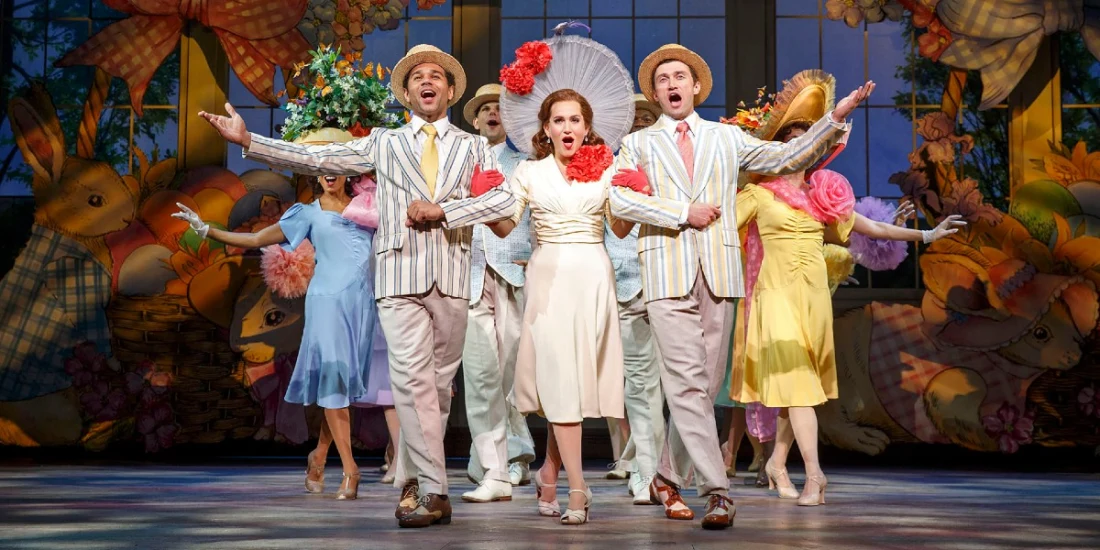 Photo credit: Corbin Bleu, Lora Lee Gayer, Bryce Pinkham in Irving Berlin’s Holiday Inn – The Broadway Musical (Photo by Joan Marcus, courtesy of Grand Communications)
