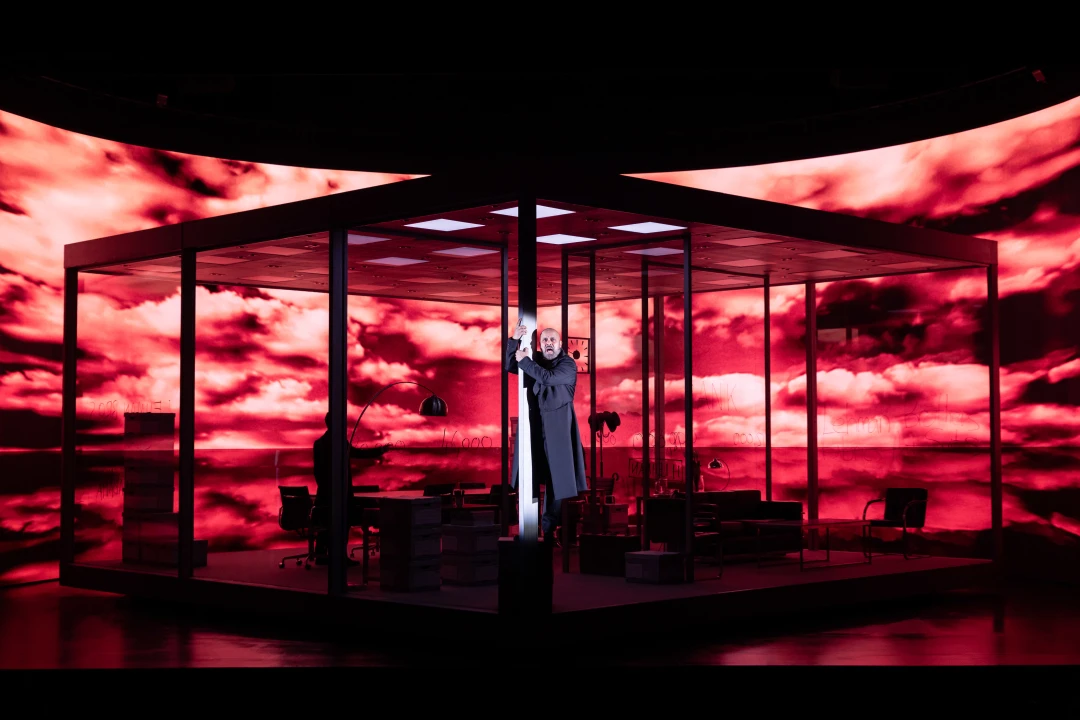 Production shot of The Lehman Trilogy in San Francisco.