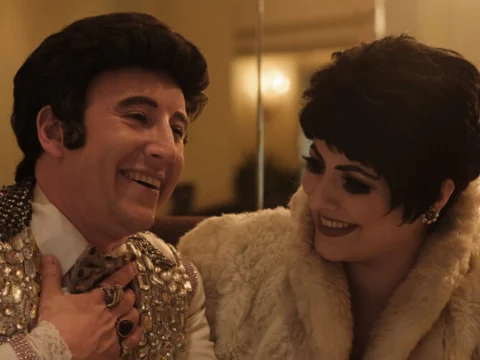 Photo of David Saffert as Liberace and Jillian Snow as Liza Minnelli in Liberace & Liza: A love letter to San Francisco and Sequins (A Tribute) performing in California.