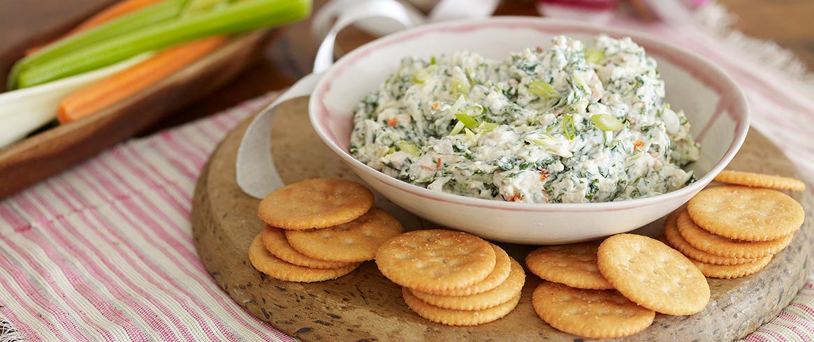 RITZ avec trempette classique aux épinards