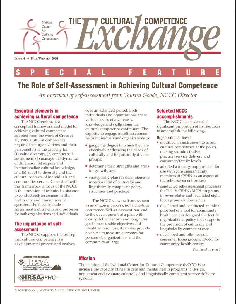 The Role of Self-Assessment in Achieving Cultural Competence