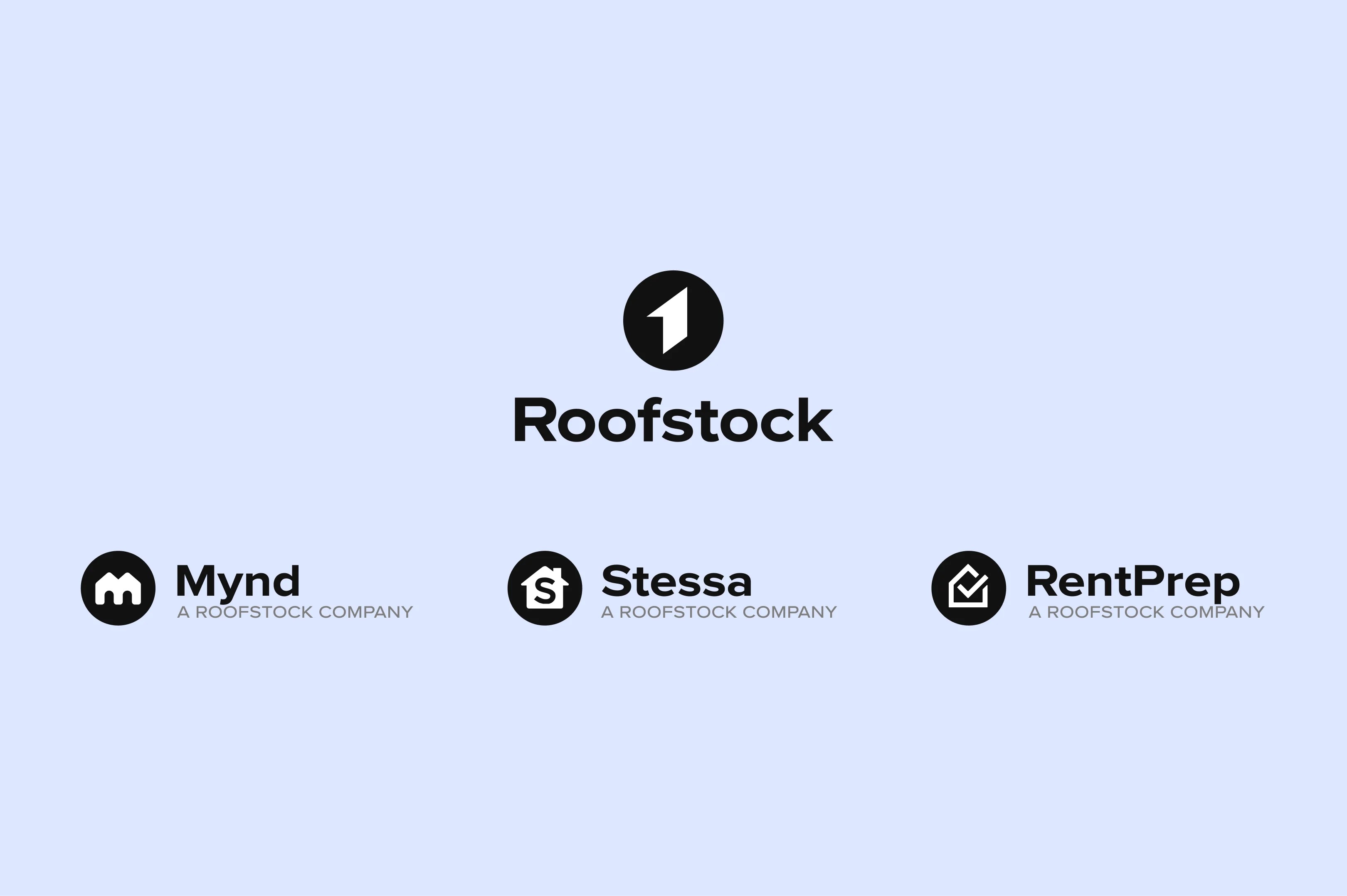 Roofstock brand logos Mynd, Stessa, and RentPrep