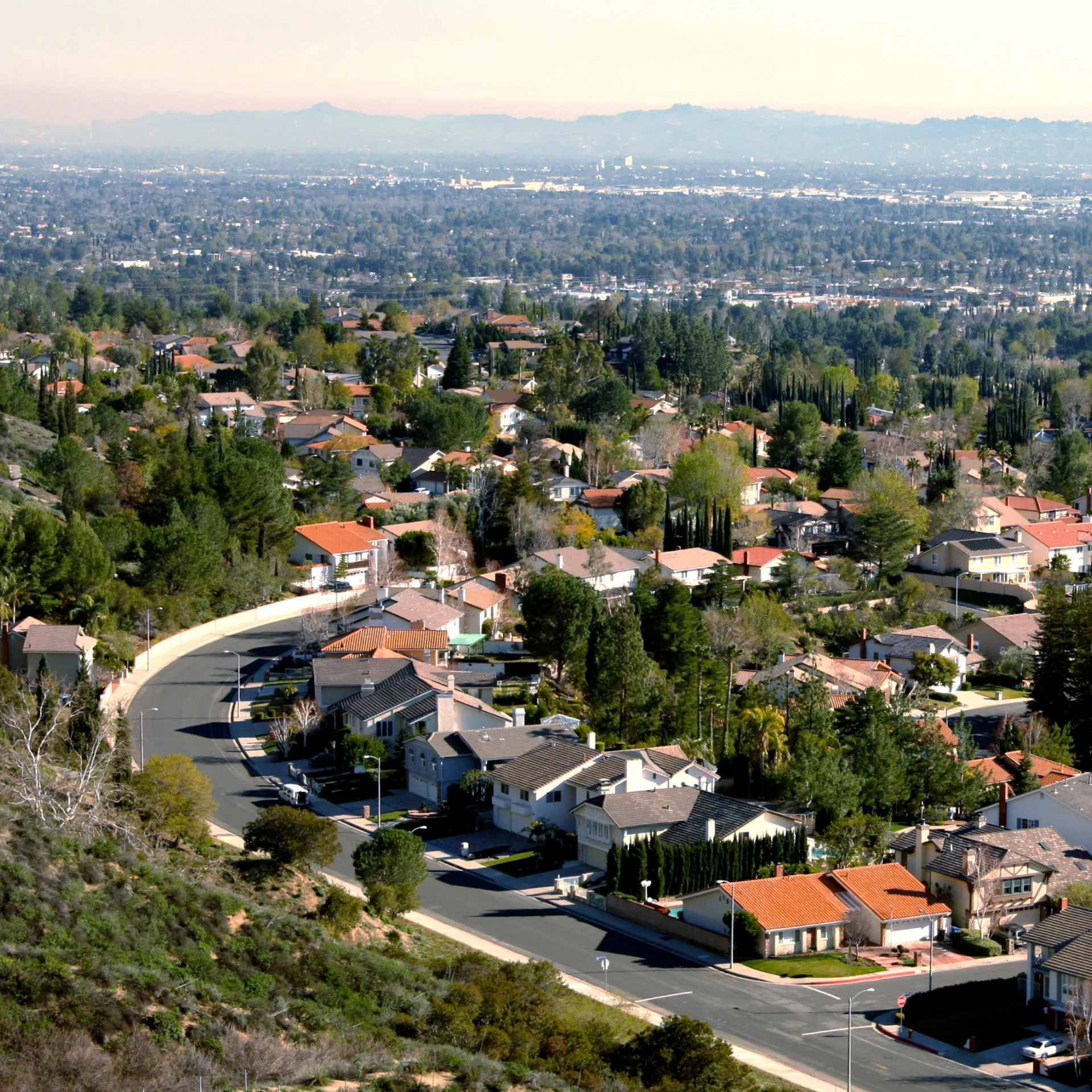Aerial View RoadThrough Neighborhood