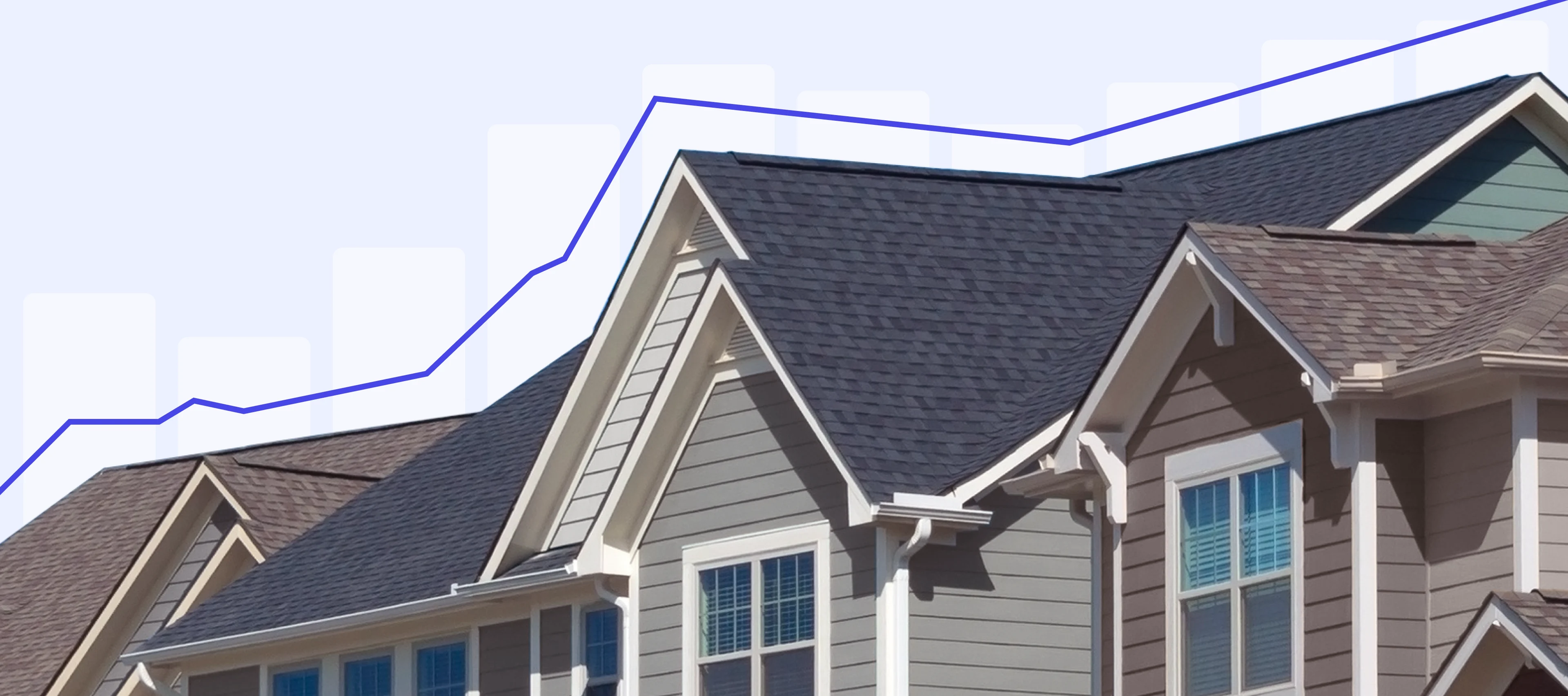 Row of houses with graph overlays