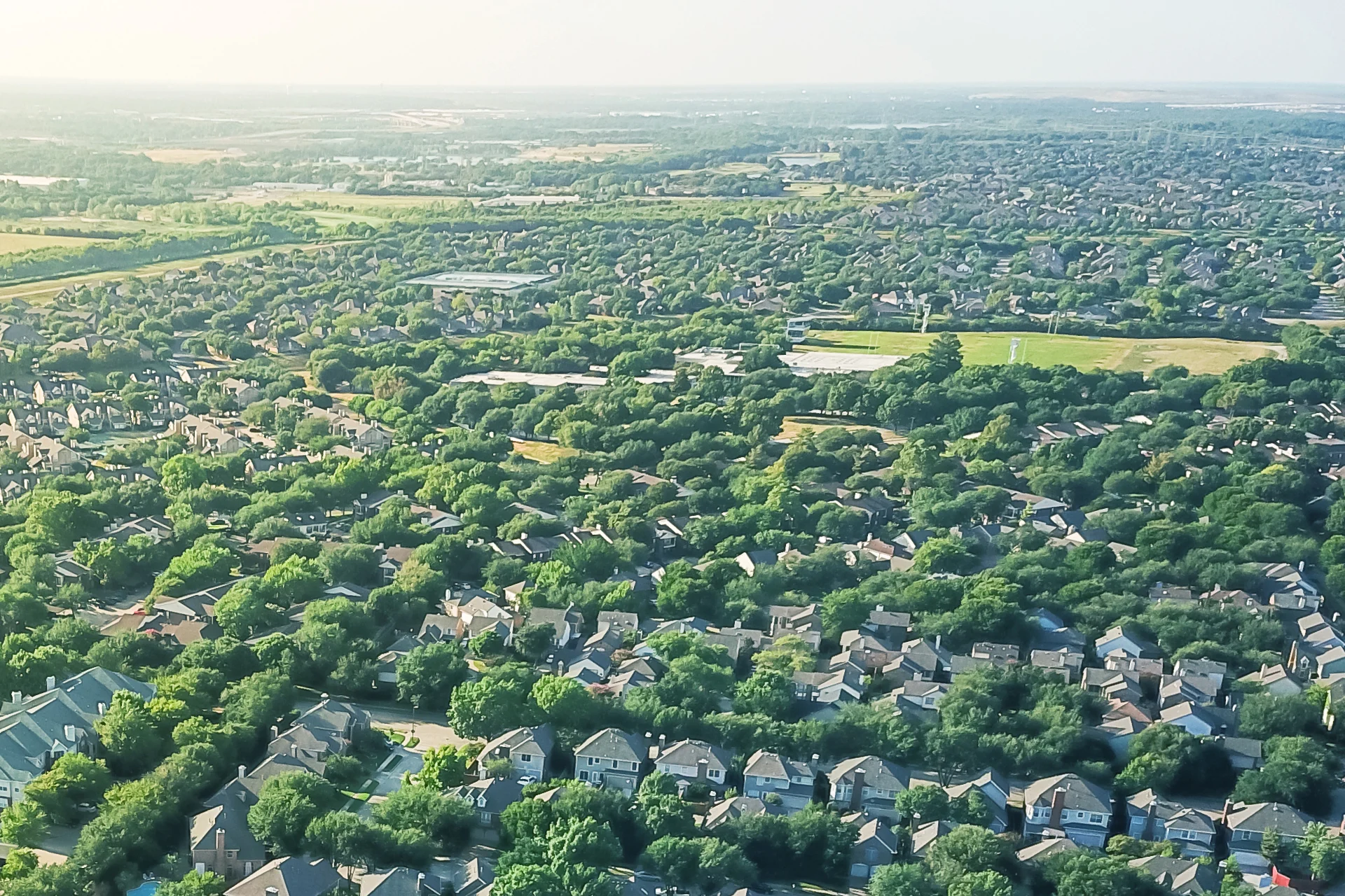 Aerial view of houses