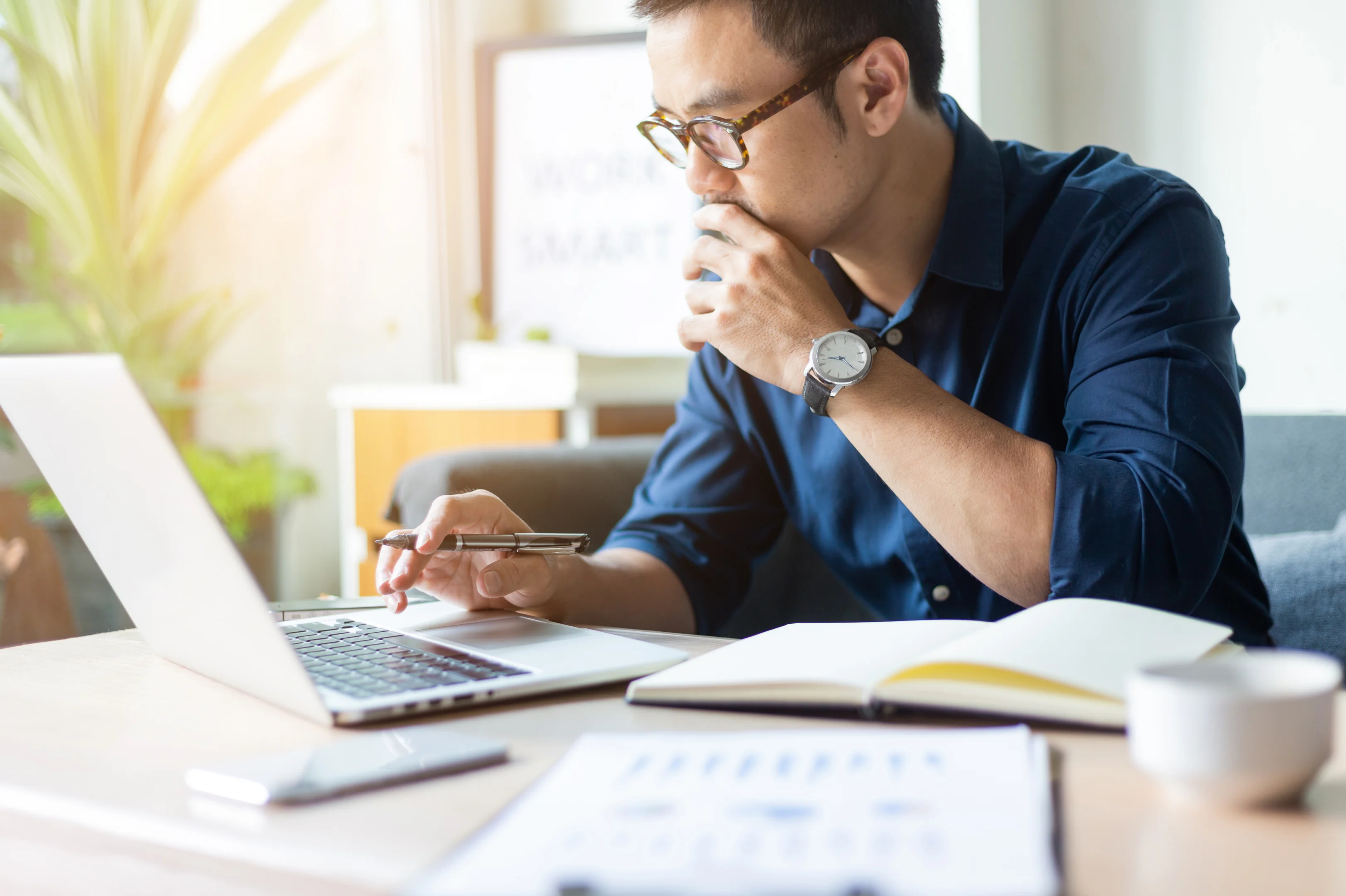 Man working on computer