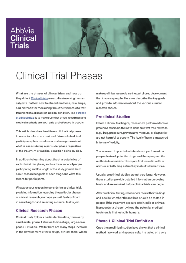 CLINICAL TRIAL PHASES - LEARN MORE image