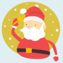 Santa ringing a bell.
