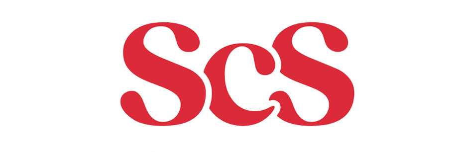 The logo for SCS which says "Sofas, flooring and furniture" 