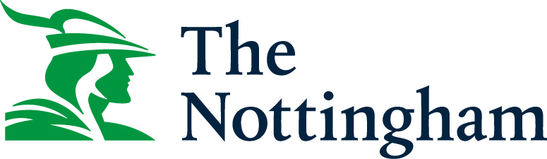 The Nottingham logo with a green Robin Hood silhouette