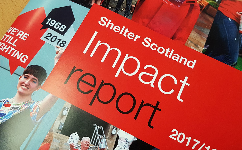 A picture of part of the Shelter Scotland impact report for 2017/18.