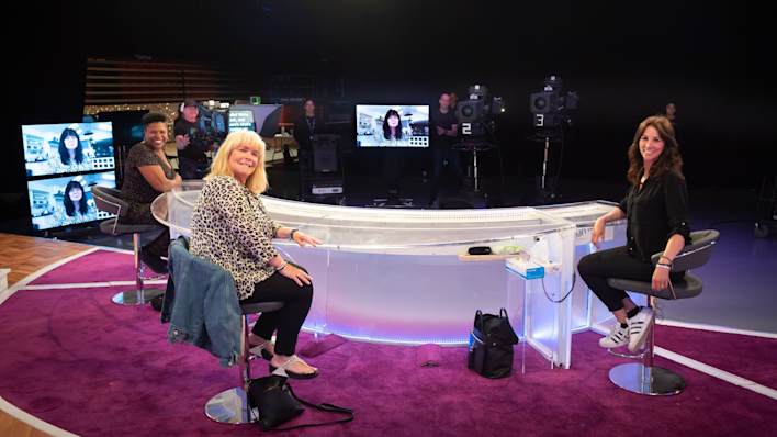 Coleen Nolan, Brenda Edwards, Linda Robson and Andrea McLean rehearse for Loose Women's new shows