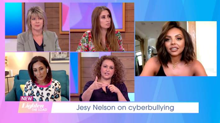 Jesy Nelson joins the Loose Women to talk about cyberbullying and ending mental health stigma
