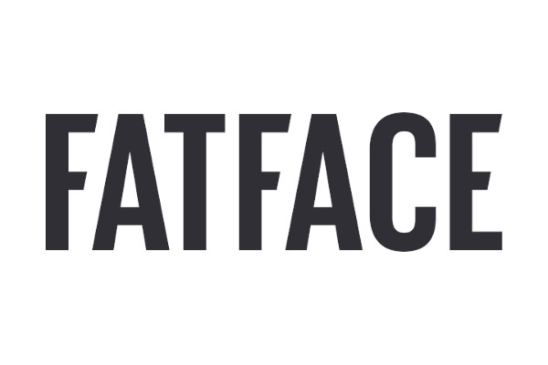 Black texted logo reading FatFace
