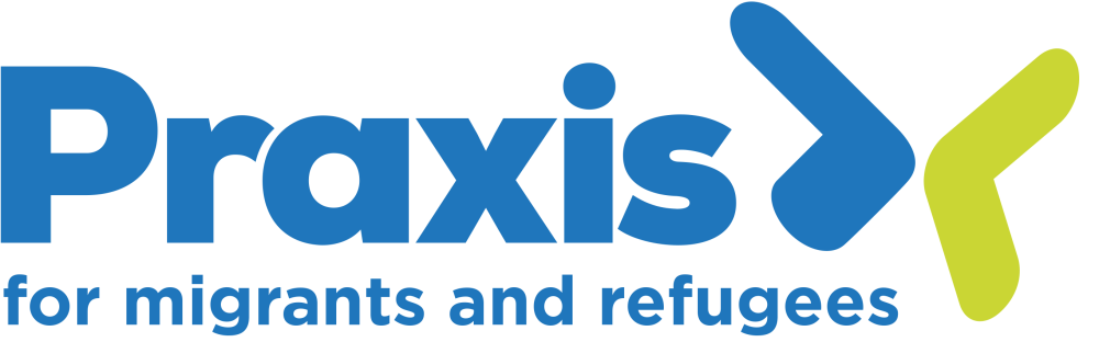 Blue and green worded Praxis partner logo