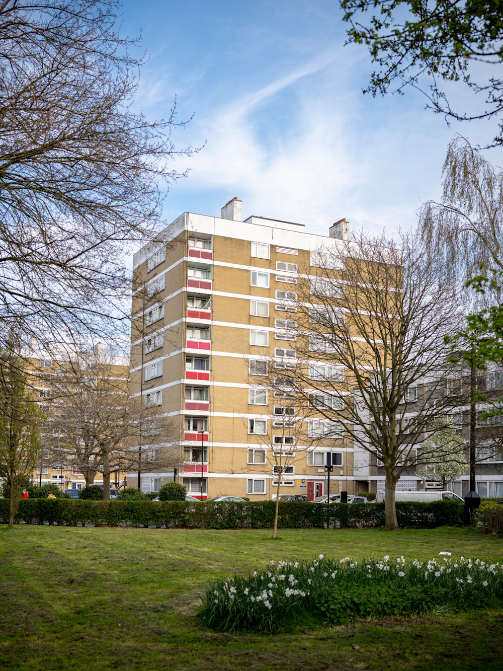 Picture of estate building with lawn in front