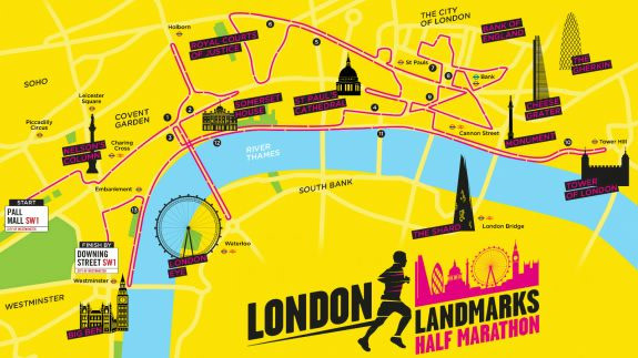 The London Landmarks Half-marathon map