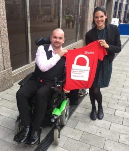 Stephen outside court with Shelter solicitor Rose Arnall