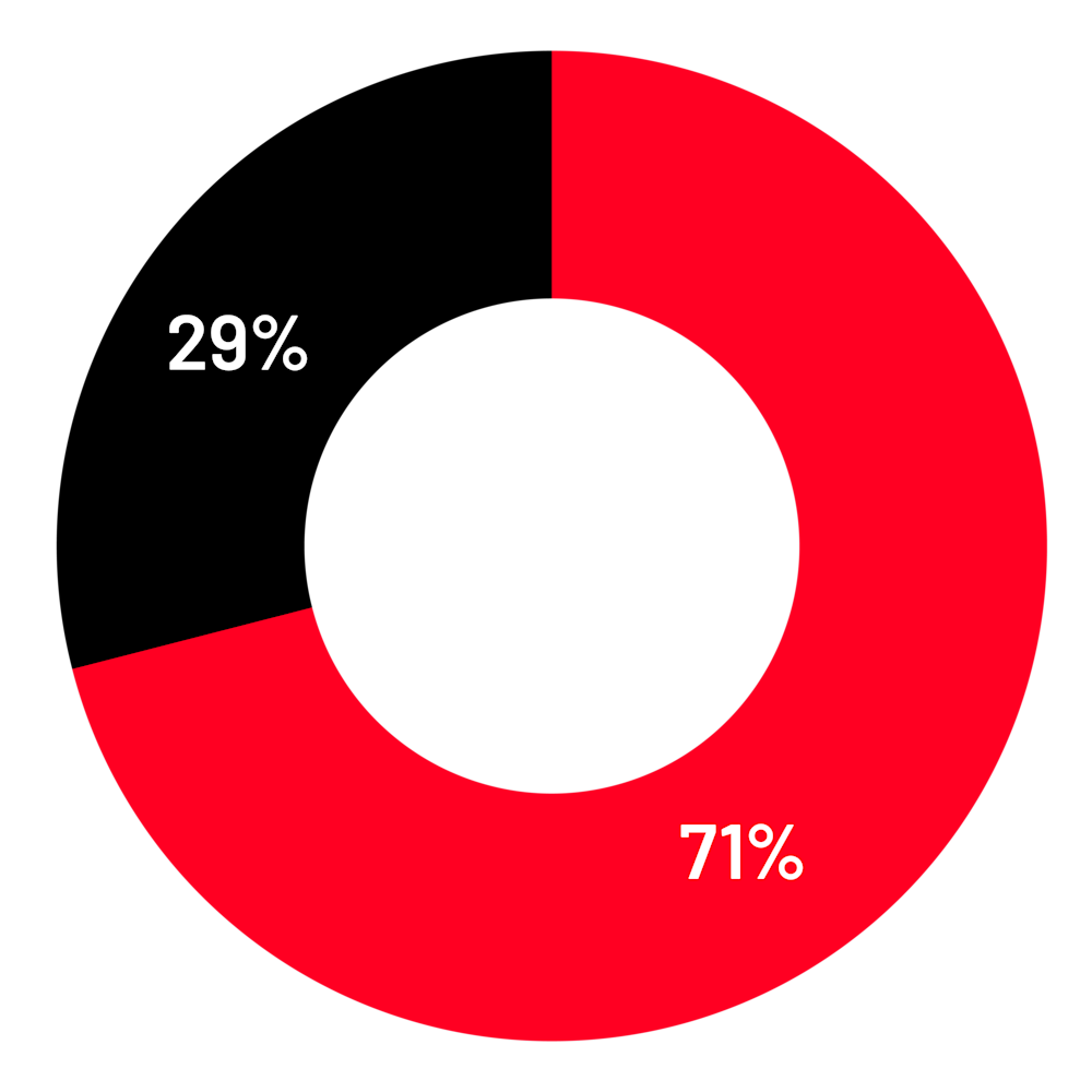 A pie chart showing that we currently spend 79% of donations directly helping people through advice, support, and campaigning, and 29% of donations on fundraising.