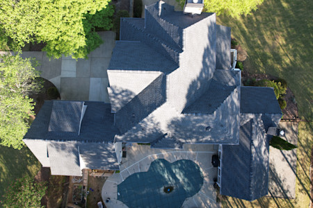 Bird’s-eye view of roof