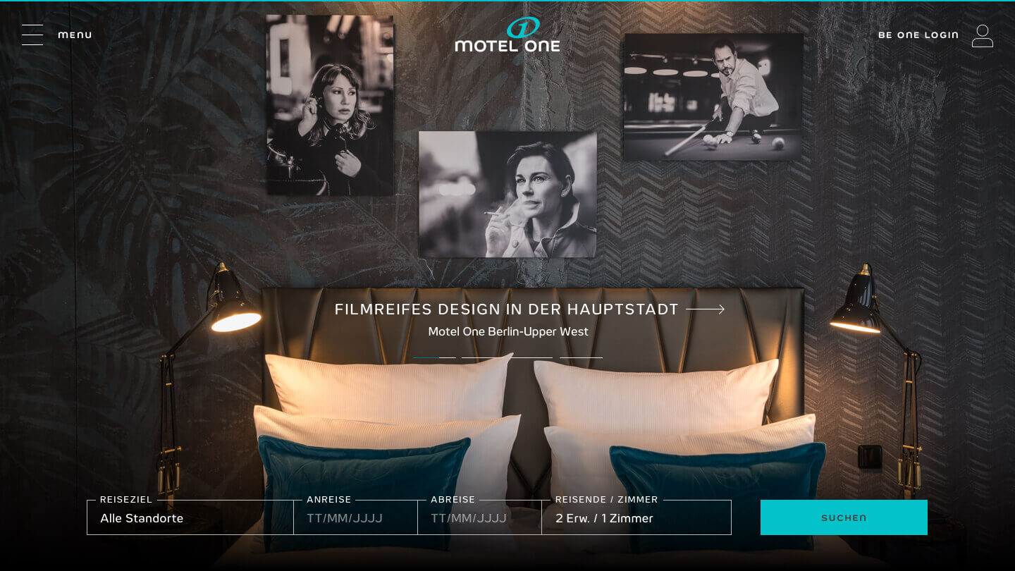 Motel One Relaunch: Webdesign