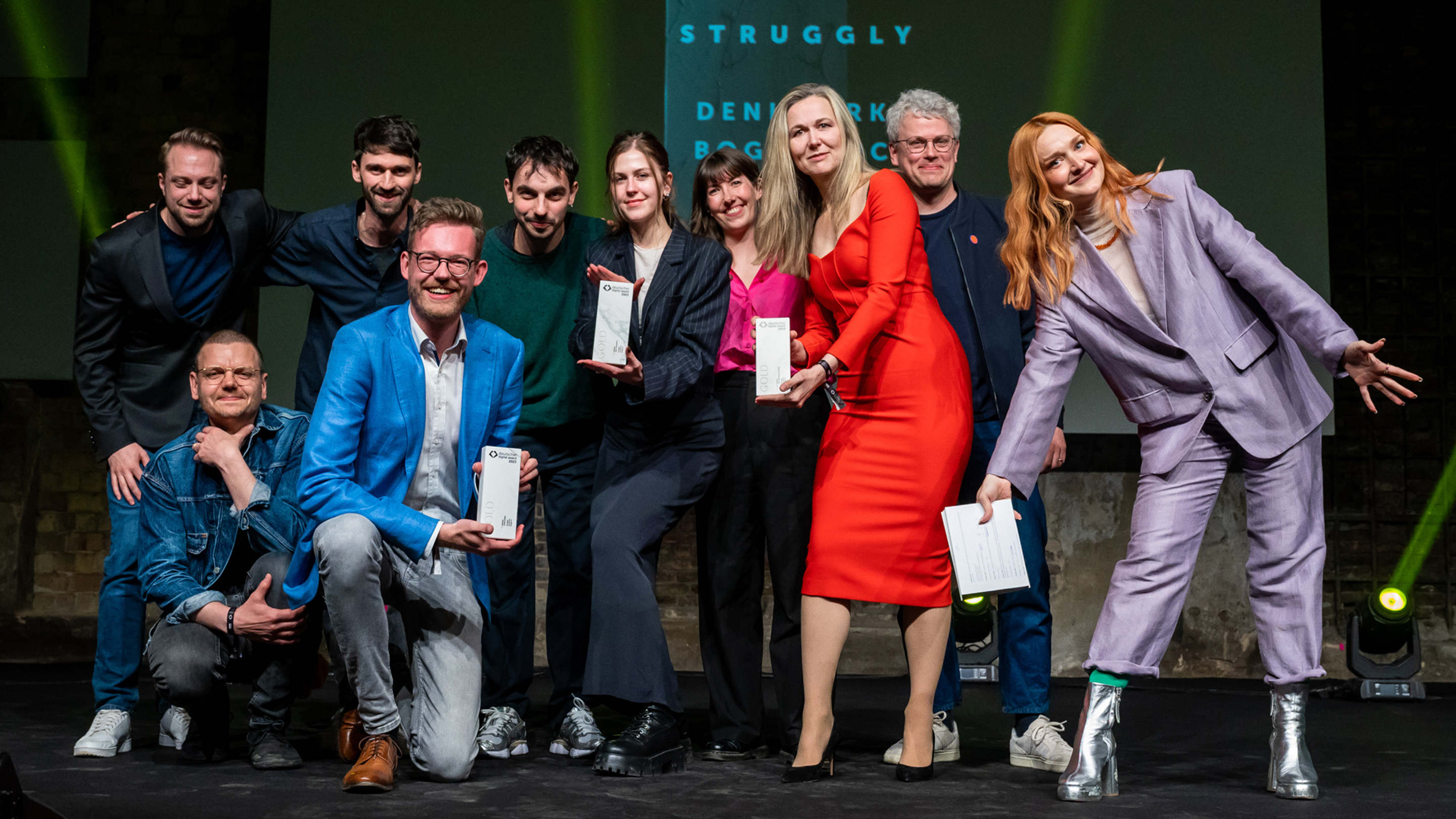 Goldgewinner Boggle Inc. und denkwerk und "Best of 2023" für Struggly
Bundesverbands Digitale Wirtschaft (BVDW) e.V.
Deutscher Digital Award (DDA) 2023
Foto: ©Pietschmann/Ausserhofer