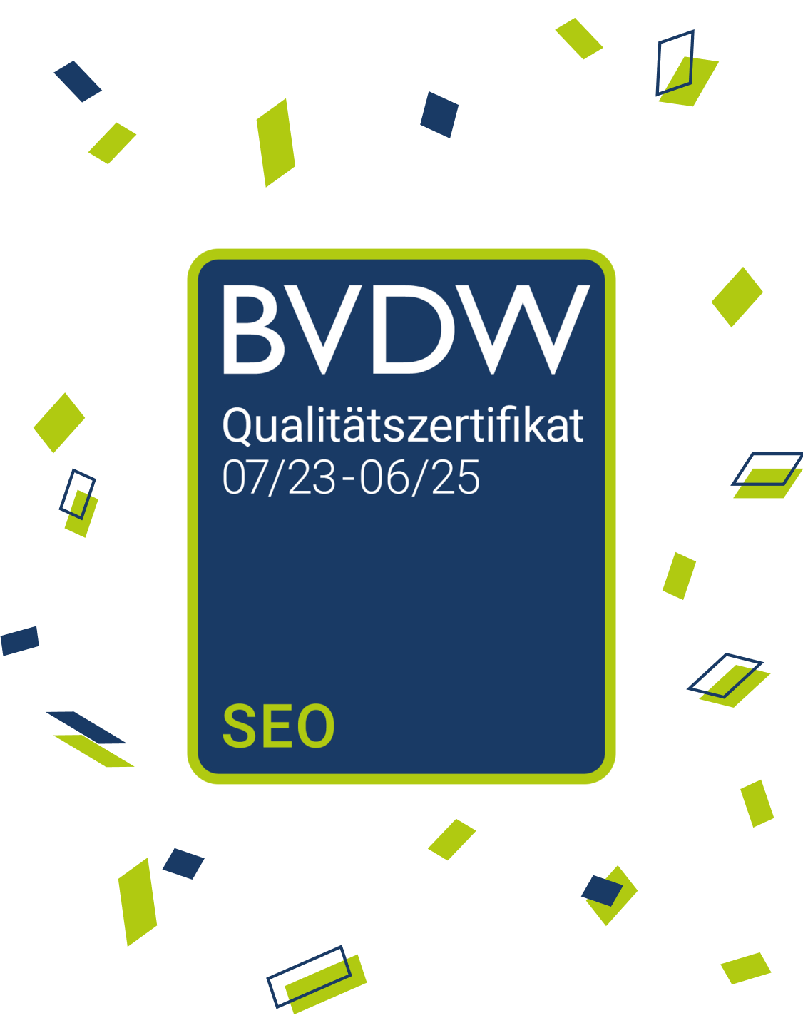 The Logo BVDW SEO quality certificate - valid until June 2025 for denkwerk