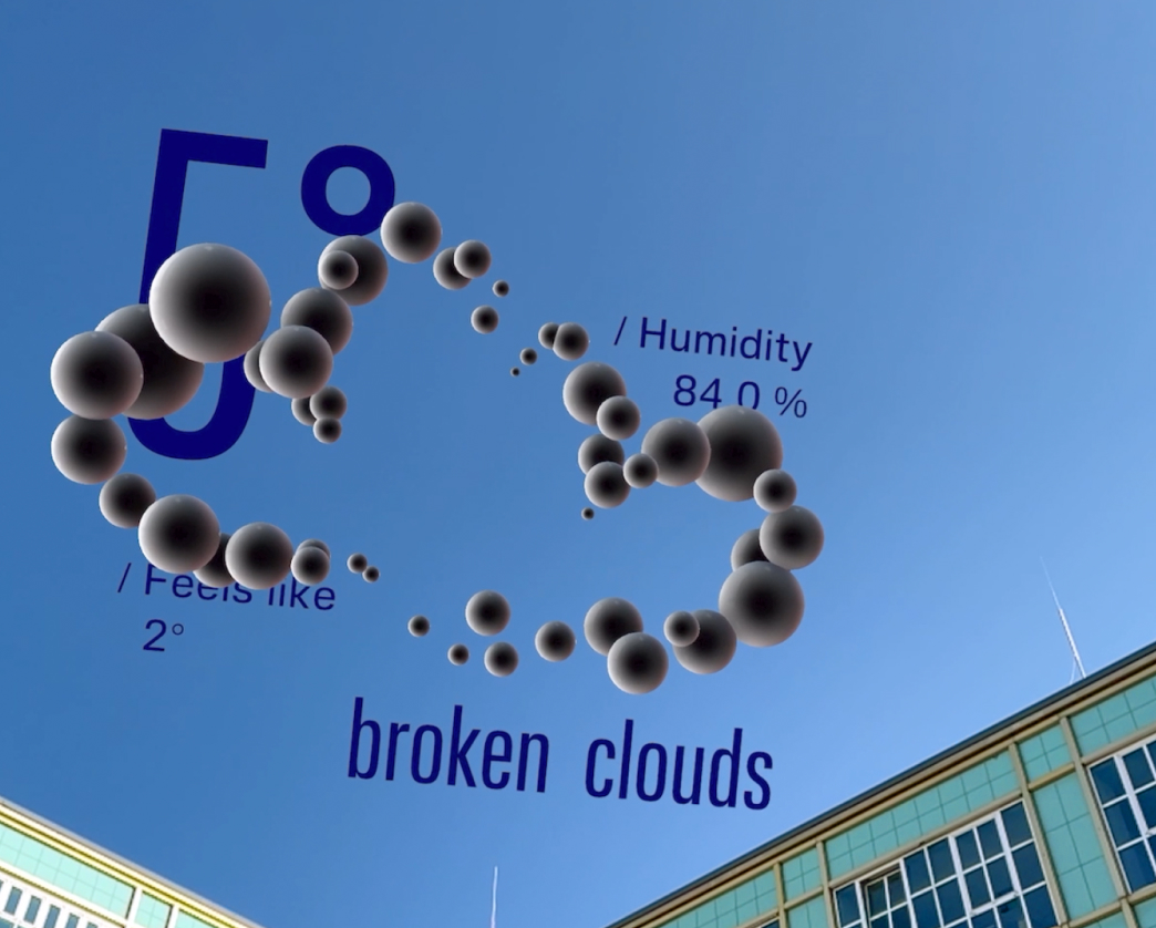 Schau hoch: Wetter mit Augmented Reality mit der  App "Tenkigo" - der  Prototype für schönes Wetter.