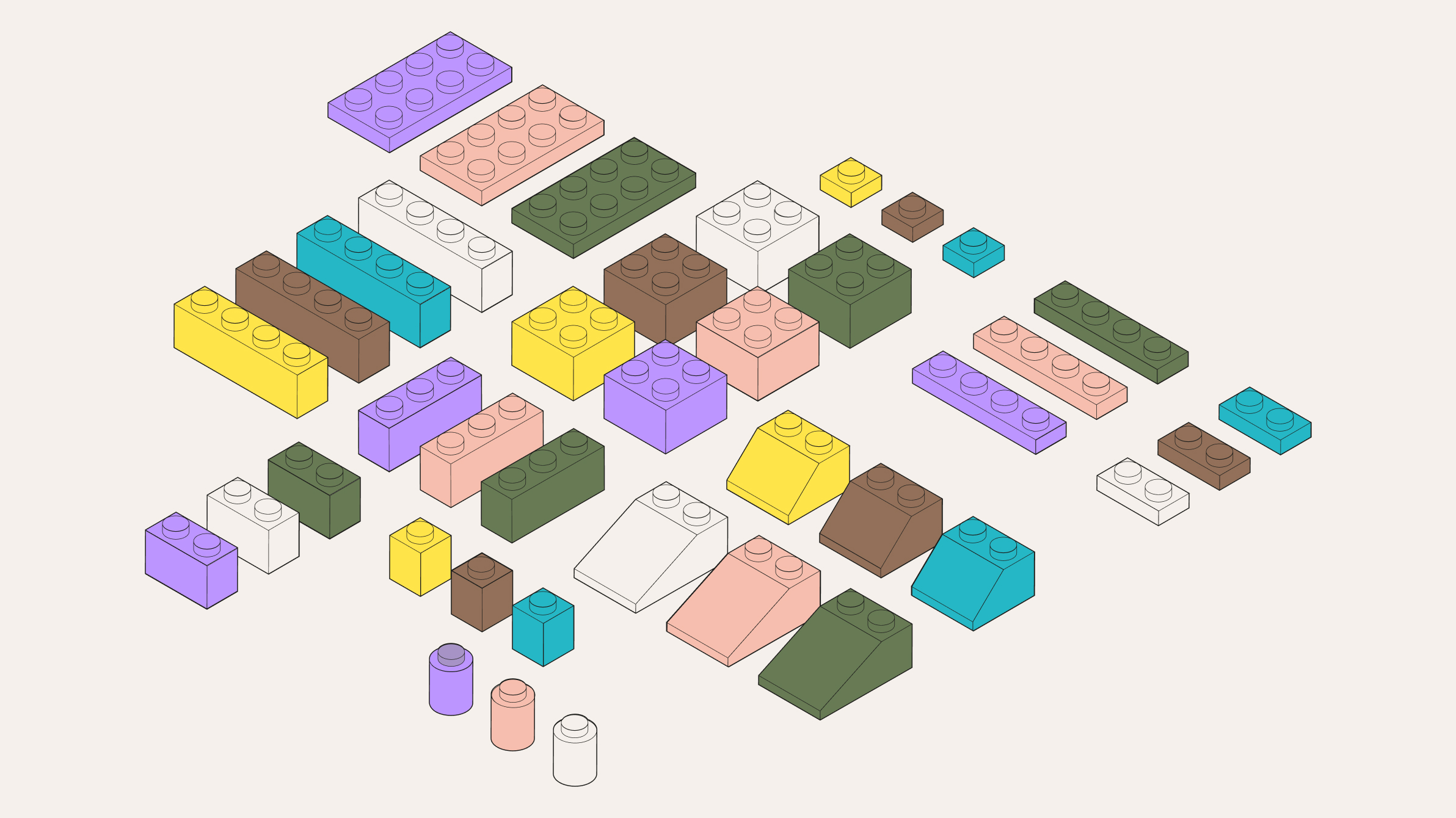 Sortierte Lego Steine gestalten das System klarer und geben Spieltraum für Kreativität. - denkwerk Interview mit Christian Leuenhagen und Christoph Faschian zu: Design-Systeme für Marken.