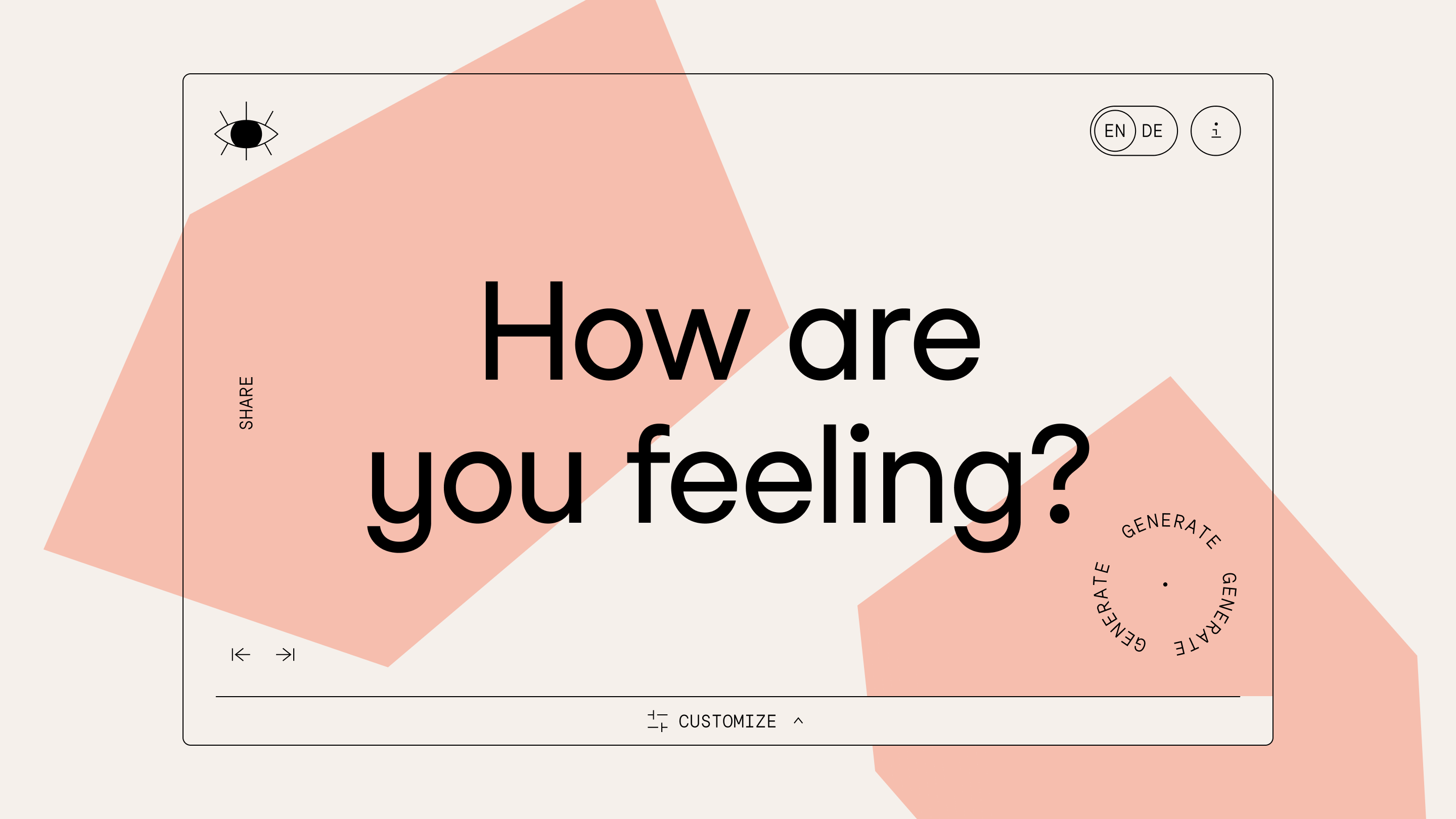 Screenshot of the website tscheck.in with the question: How are you feeling? by denkwerk