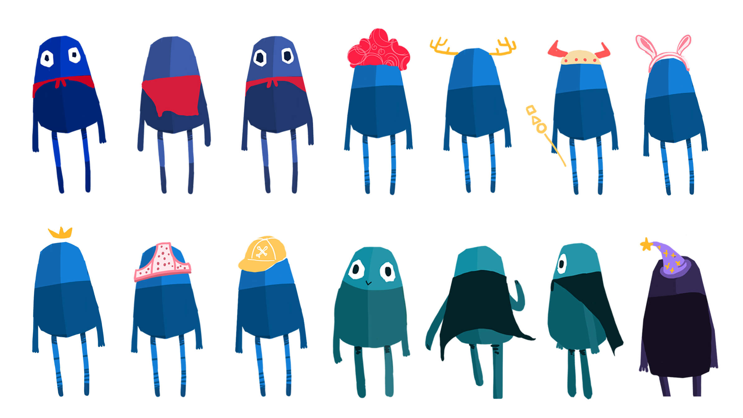 Die ersten Moodboards zum Mobile Game Jinxed Road: der Charakter