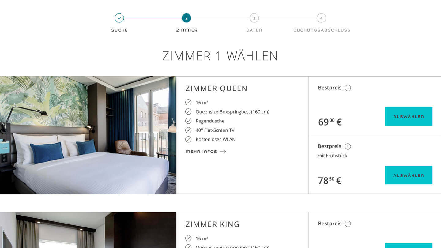 Motel One Relaunch: Webdesign
