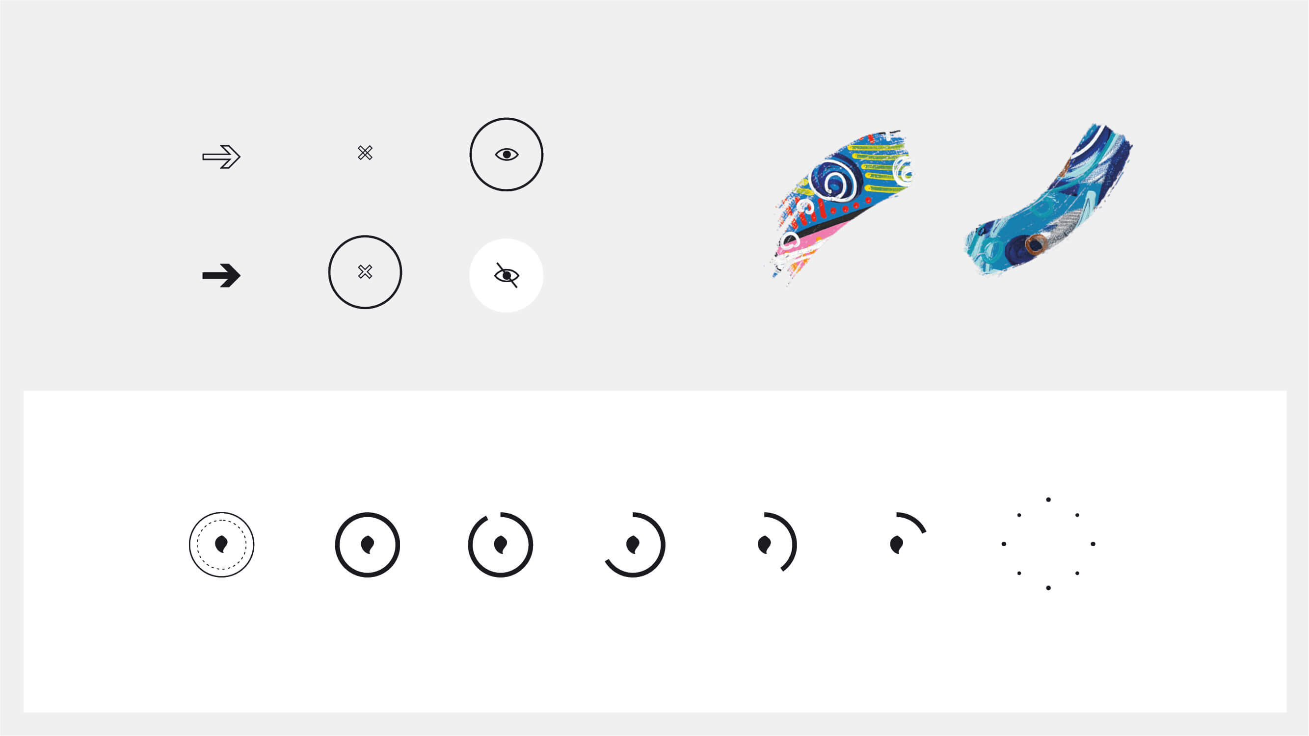 Pfeile, Striche und digitale Pinselstriche der Website-Besucher  - Arts 4 Global Goals - Galerie denkwerk