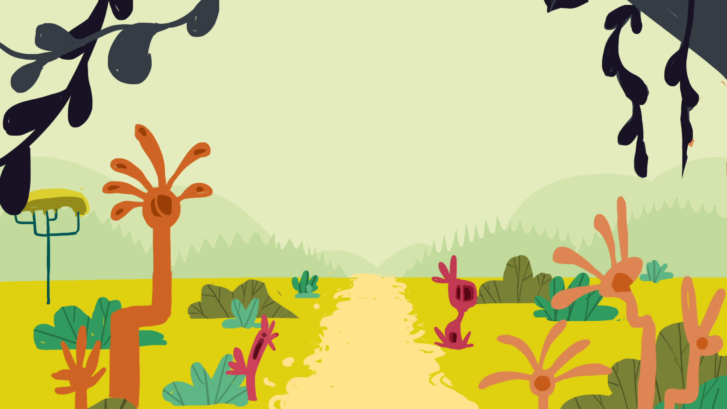 The first mood boards for the Jinxed Road mobile game: ambience images