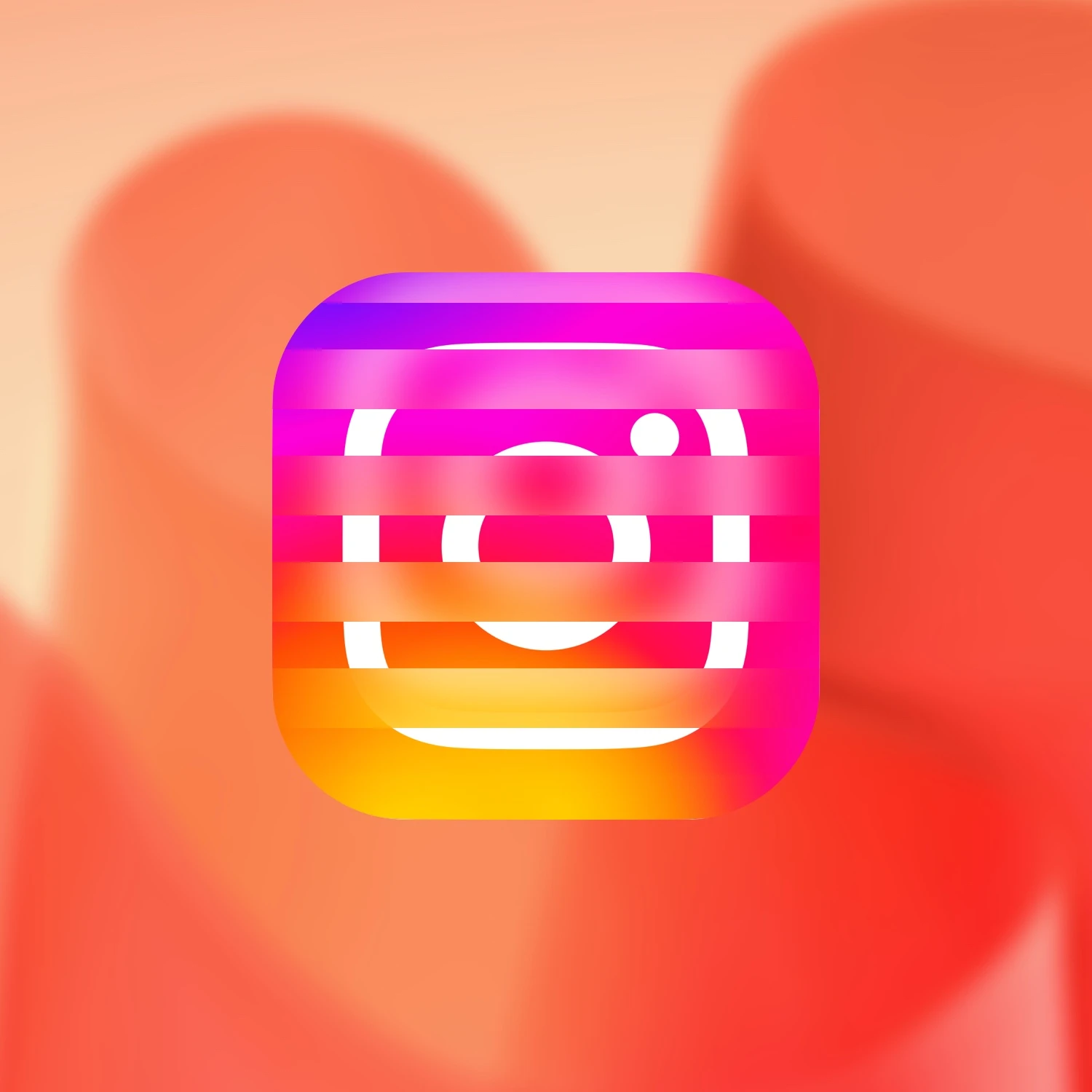 Instagram logo fading into an orange background