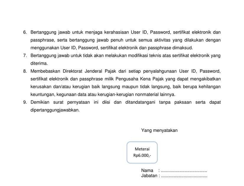 Surat Pernyataan Persetujuan Penggunaan Sertifikat Elektronik Word Hot Sex Picture