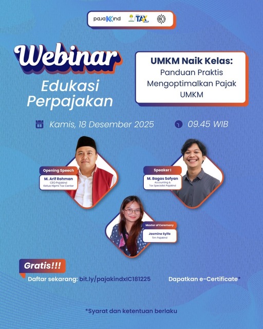 PajakInd, HIPMI Tax Center, dan Indopreneur Community Gelar Webinar Strategi Optimalisasi Pajak UMKM