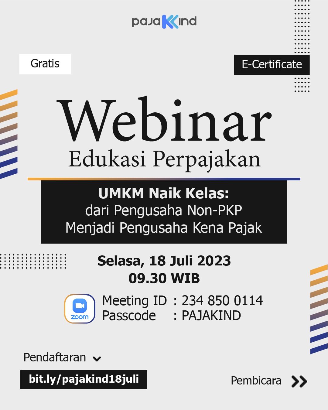 Webinar GRATIS UMKM Naik Kelas: Dari Pengusaha Non-PKP Menjadi PKP