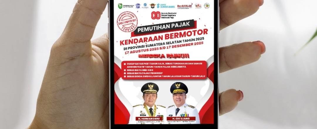 Jangan Lupa, Pemutihan Pajak Kendaraan Sumatera Selatan Berakhir 17 Desember 2025
