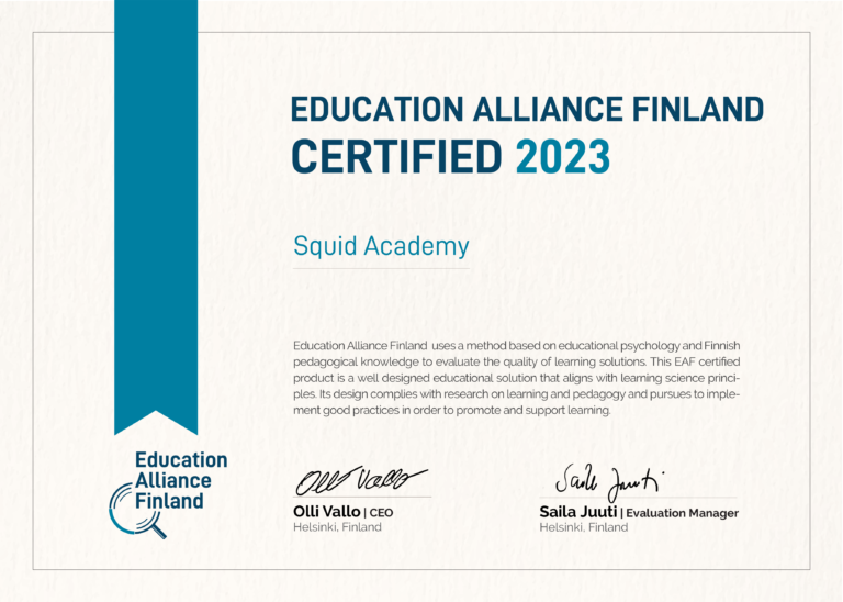 EAF Diploma 2023 squid academy