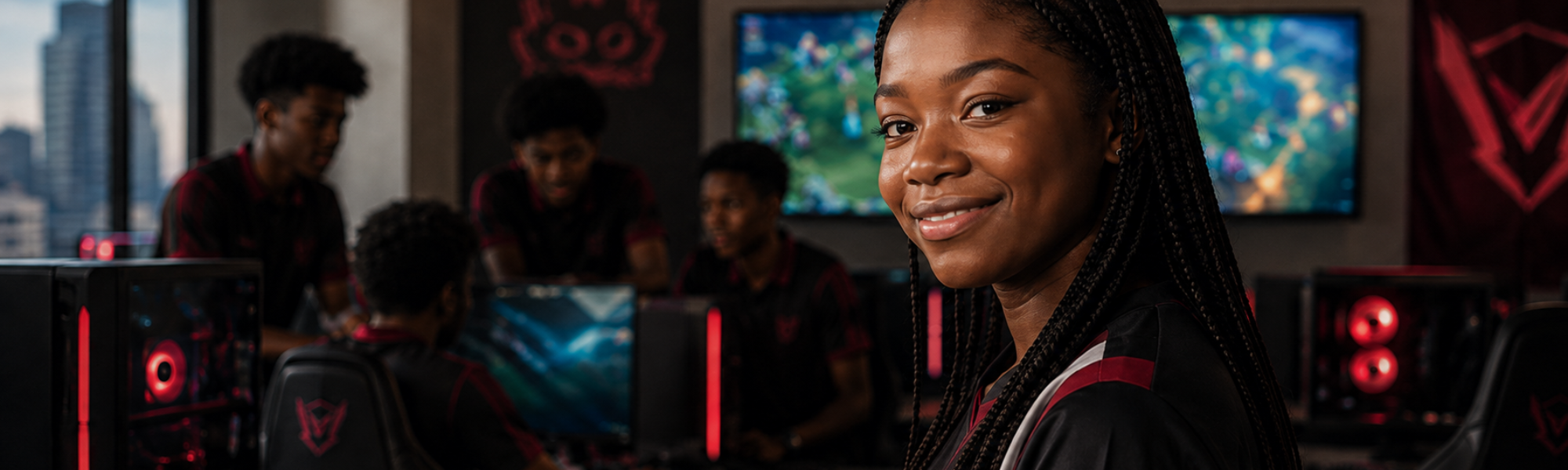 Students taking part in different esports roles including competition, broadcasting and event operations