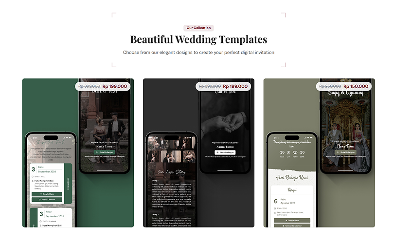 Resepsi Kami Website screenshot