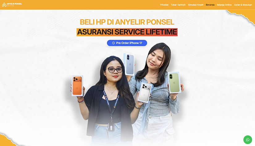 Anyelir Ponsel Website screenshot