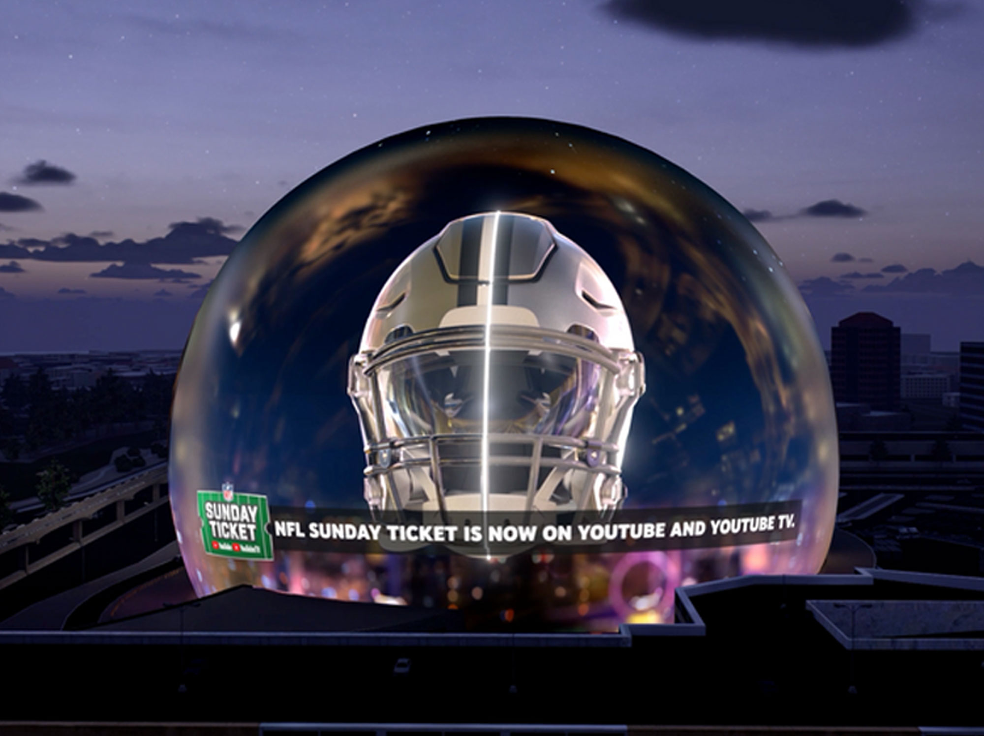 becomes Las Vegas Sphere's first paid ad with NFL Sunday Ticket  activation