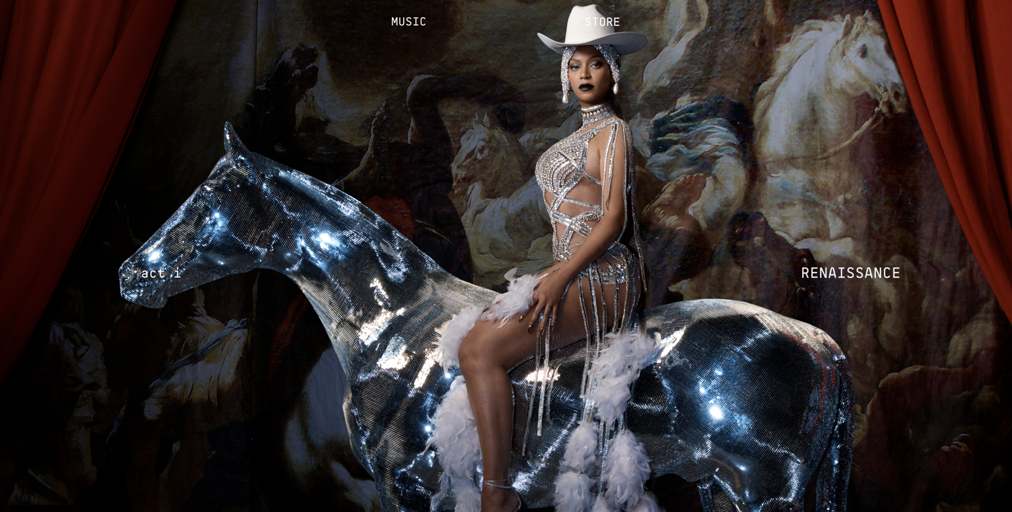 Image of Beyonce riding a horse 