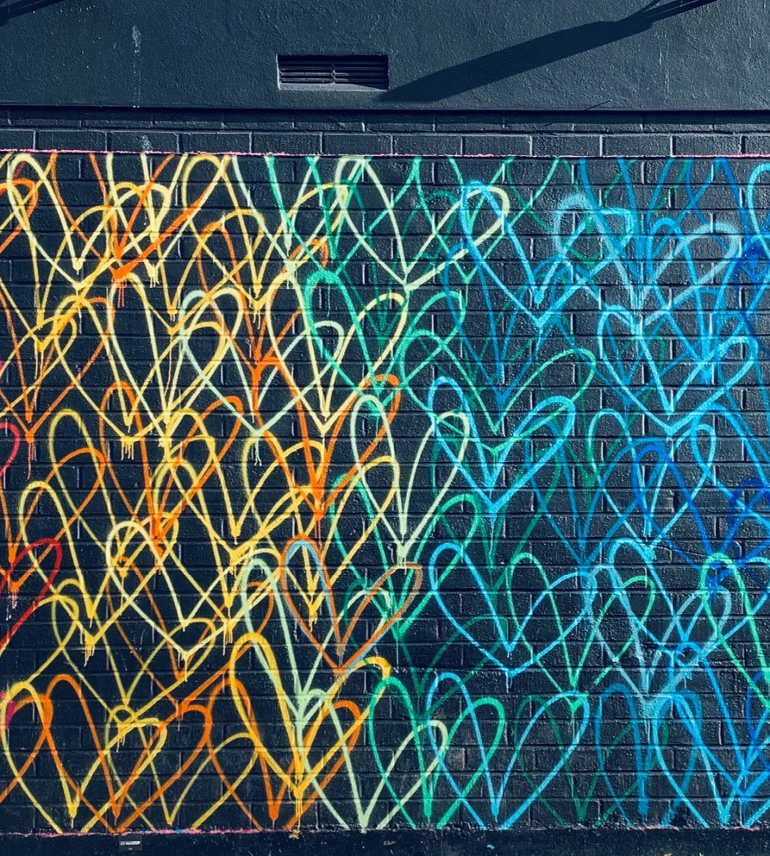 Image of graffiti coloured wall in Dublin